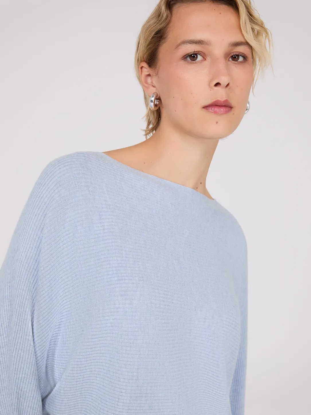 3/4 Dolman Sleeve Ottoman Stitch Sweater