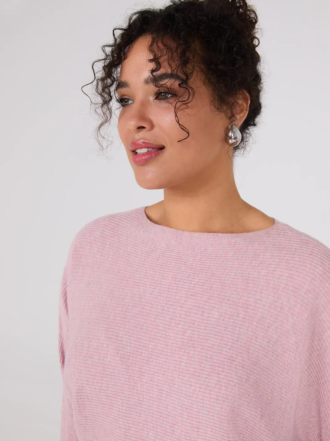 3/4 Dolman Sleeve Ottoman Stitch Sweater