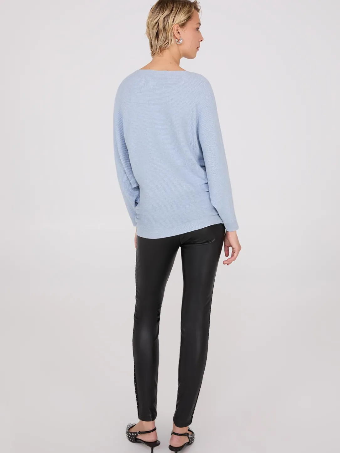 3/4 Dolman Sleeve Ottoman Stitch Sweater