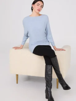 3/4 Dolman Sleeve Ottoman Stitch Sweater