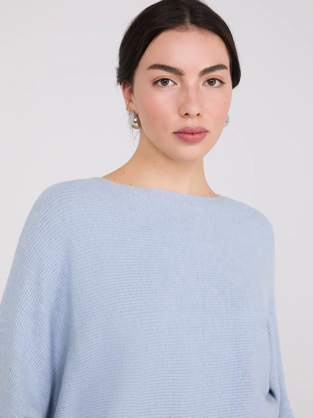 3/4 Dolman Sleeve Ottoman Stitch Sweater