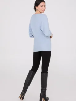 3/4 Dolman Sleeve Ottoman Stitch Sweater