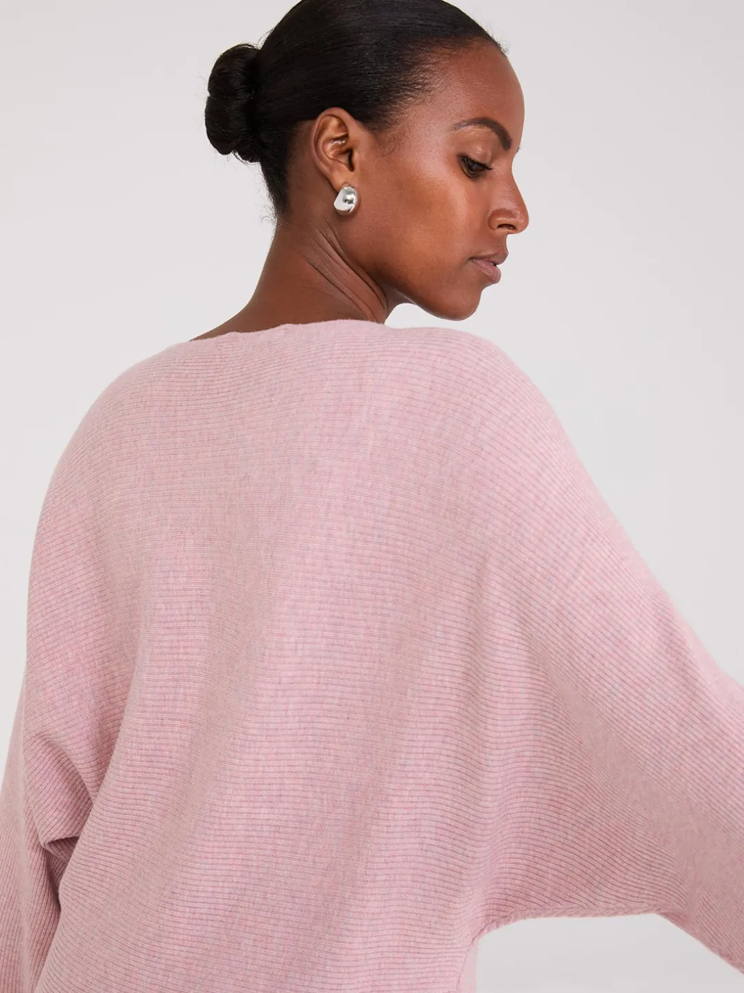 3/4 Dolman Sleeve Ottoman Stitch Sweater