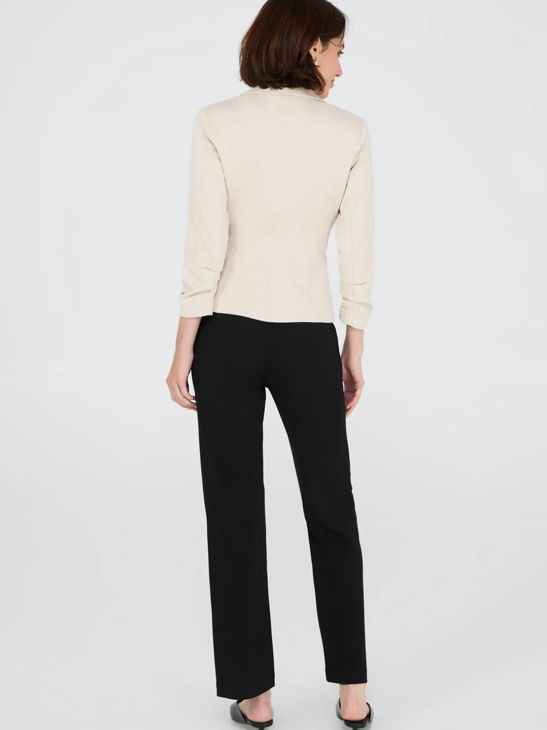 3/4 Ruched Sleeve Blazer