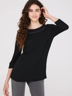 3/4 Sleeve Boat Neck Top