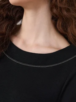 3/4 Sleeve Boat Neck Top