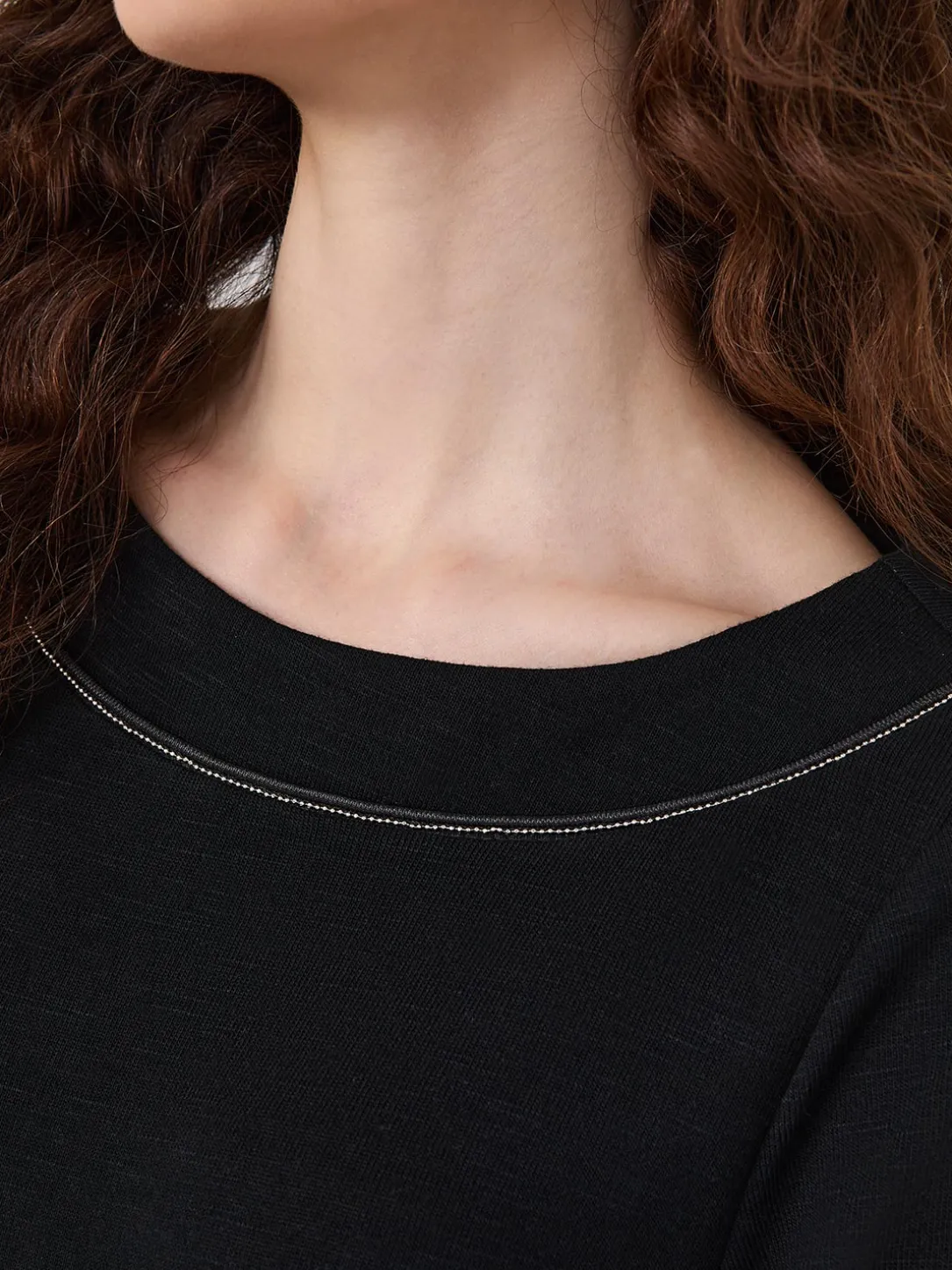 3/4 Sleeve Boat Neck Top