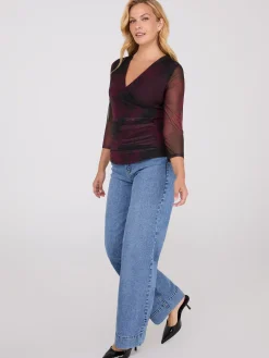 Abstract Print Crossover Mesh Top