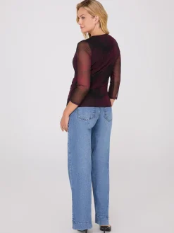 Abstract Print Crossover Mesh Top