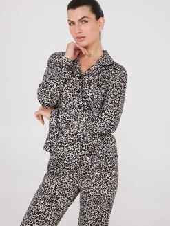 Animal Print Button-Down Pajama Set