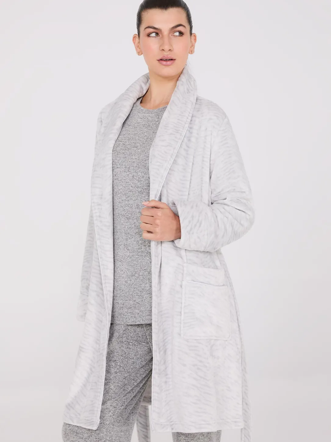 Animal Print Plush Robe