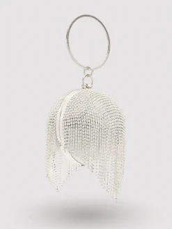 Ball Shaped Bag With Jewelled Fringe