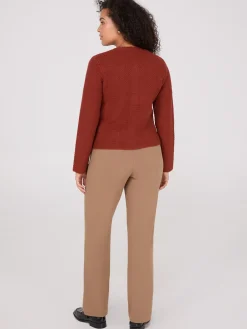 Basketweave Button-Front Cardigan