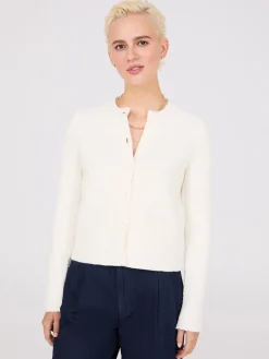 Basketweave Button-Front Cardigan