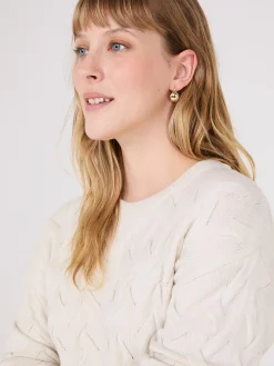 Basketweave Crew Neck Sweater