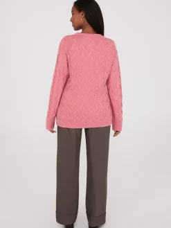Basketweave Crew Neck Sweater