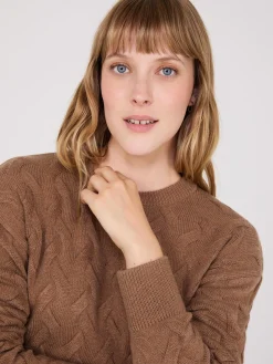 Basketweave Crew Neck Sweater