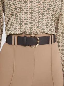 Belted Front Pintuck Pants