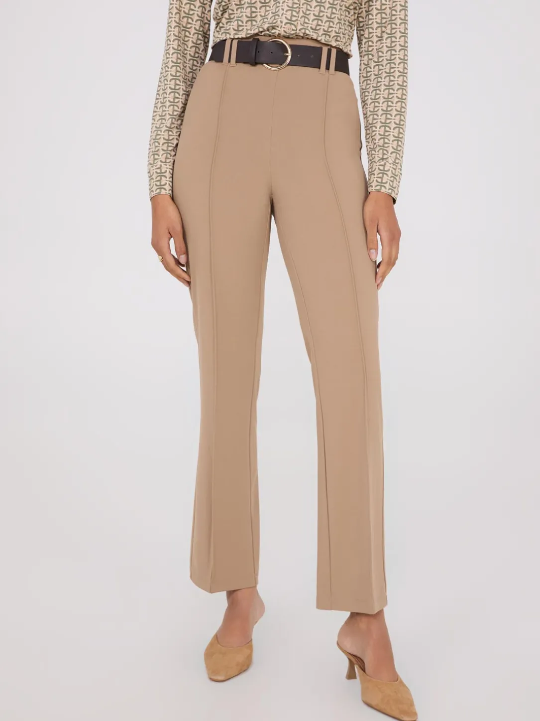 Belted Front Pintuck Pants