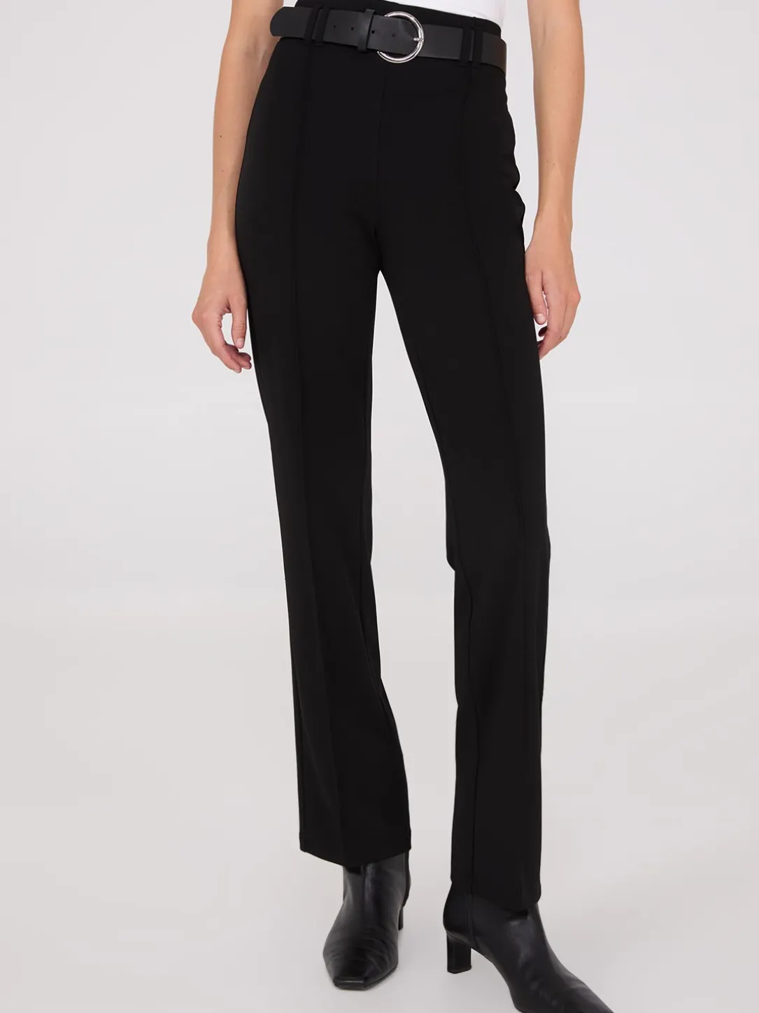 Belted Front Pintuck Pants