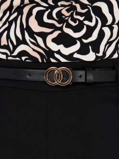 Belted Panel Midi Skirt
