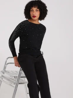 Boat Neck Embellished Sweater