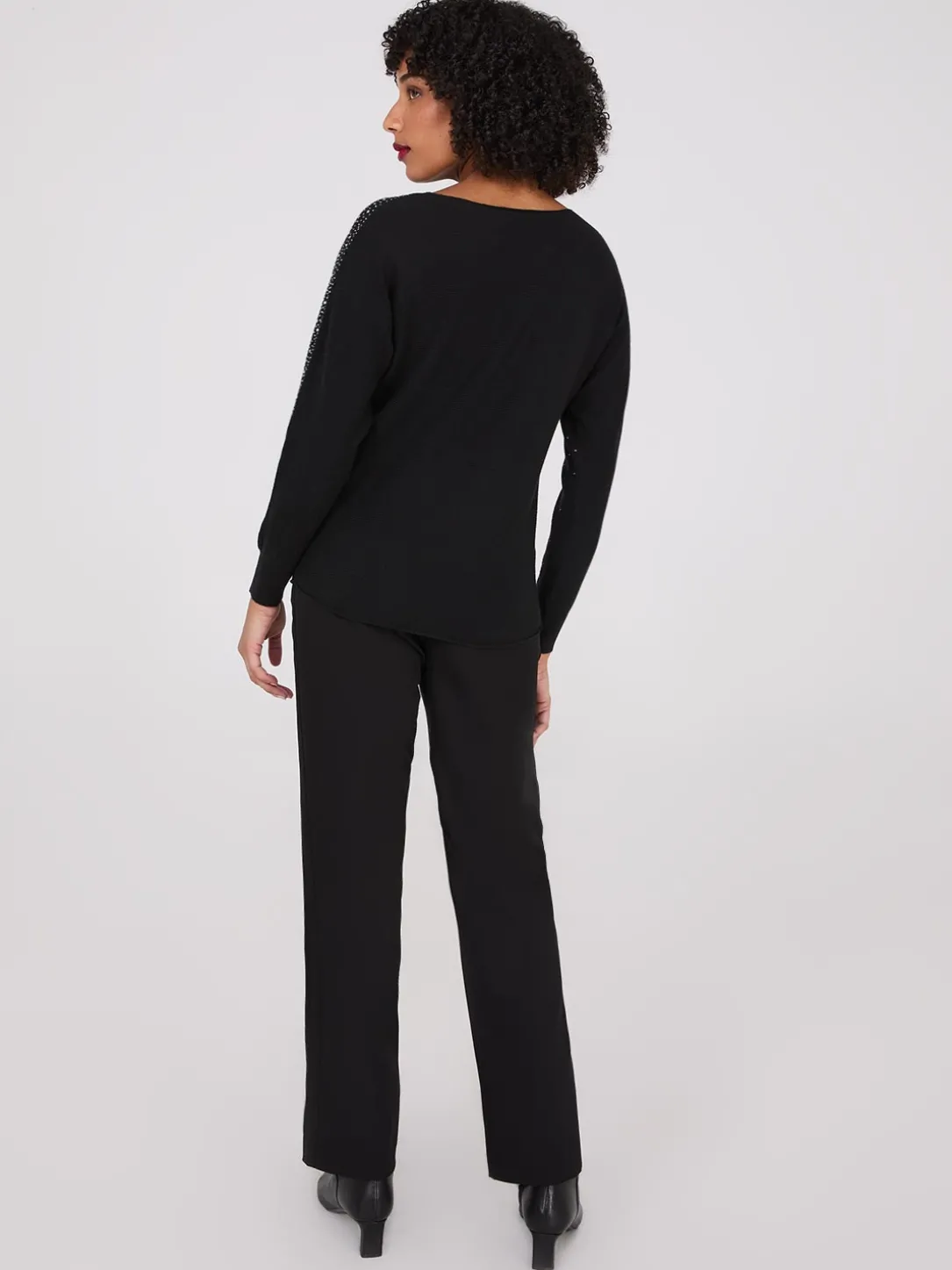 Boat Neck Embellished Sweater