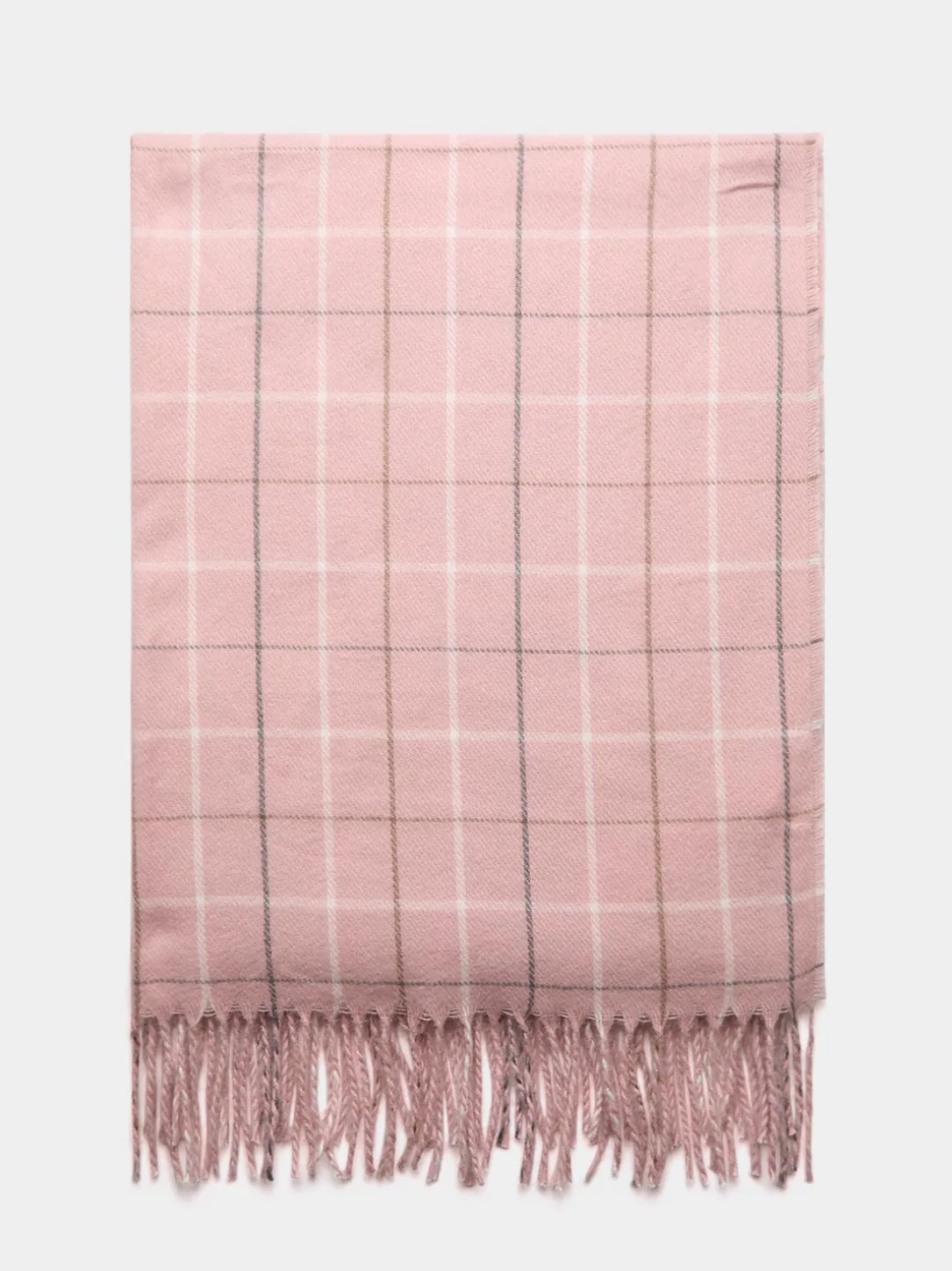 Brushed Grid Print Scarf