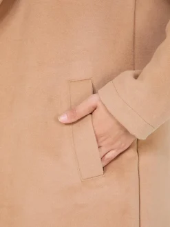 Brushed Open Front Car Coat
