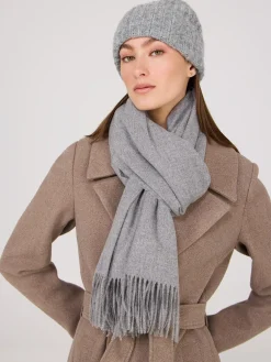 Brushed Scarf With Fringe Edges