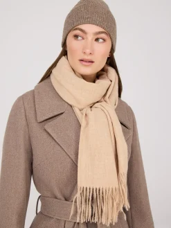 Brushed Scarf With Fringe Edges