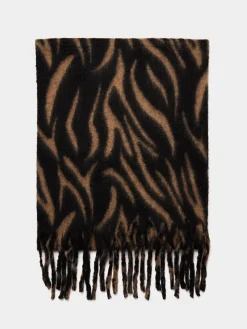 Brushed Zebra Print Scarf