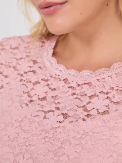 Bubble Lace Long Sleeve Top With Cami