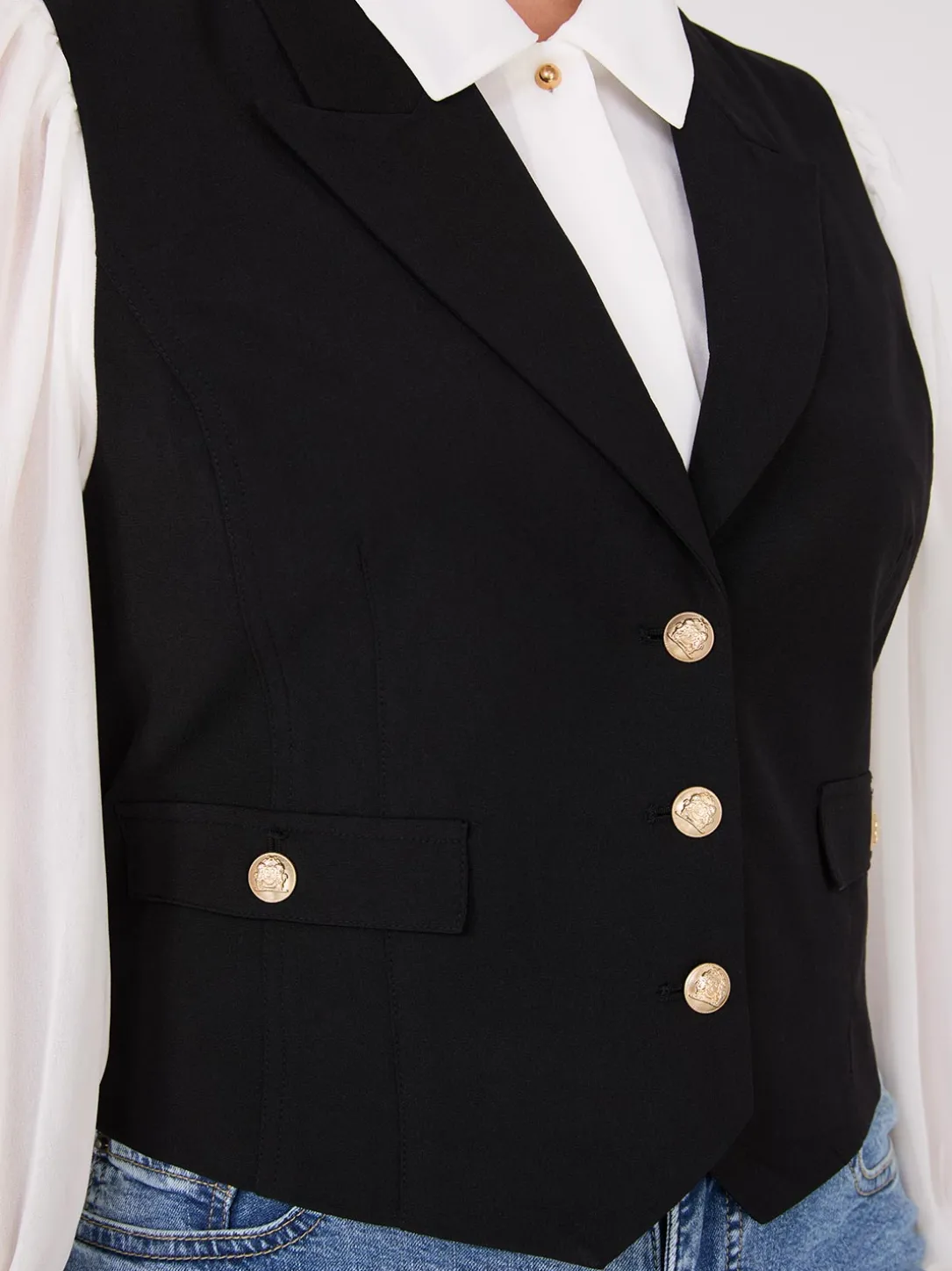 3-Button Notch Collar Vest