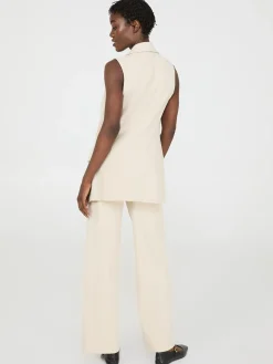 4-Button Sleeveless Open Blazer