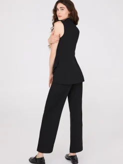 4-Button Sleeveless Open Blazer