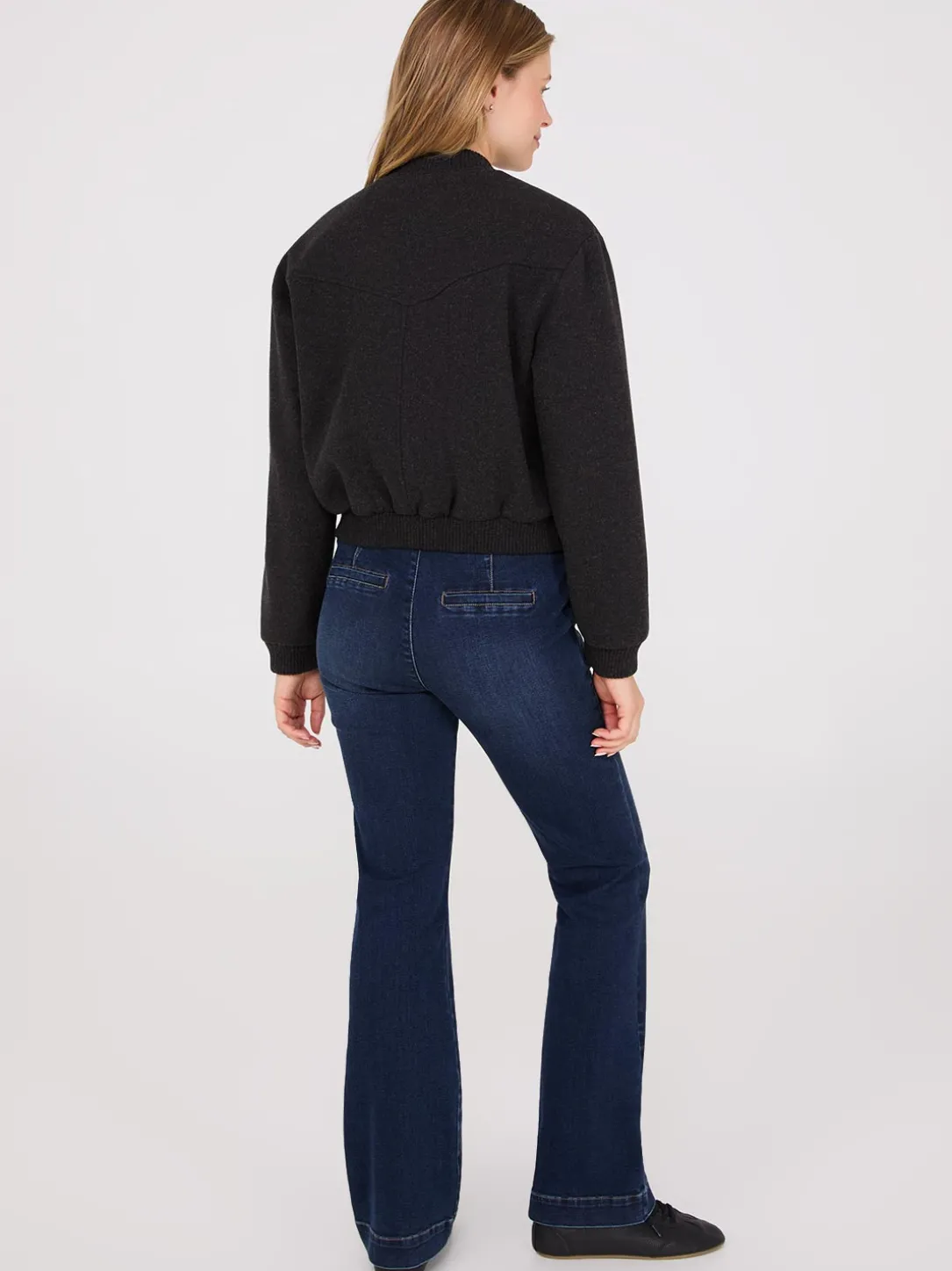 Button-Front Bomber Jacket