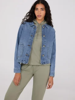 Button-Front Denim Jacket