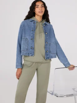 Button-Front Denim Jacket