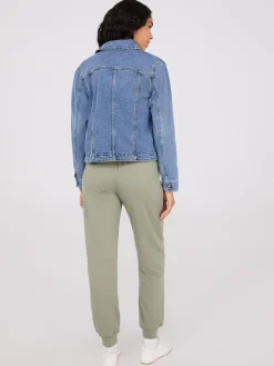 Button-Front Denim Jacket
