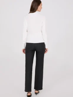 Cable Knit Mock Neck Dolman Sleeve Sweater