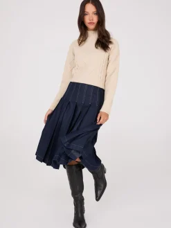 Cable Knit Mock Neck Sweater