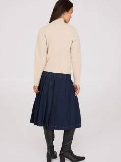 Cable Knit Mock Neck Sweater