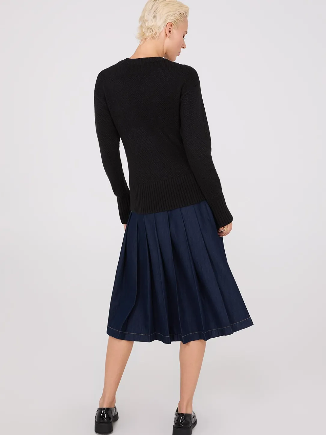 Cable Knit Pointelle Sweater