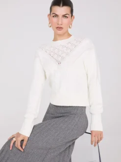 Cable Knit Pointelle Sweater