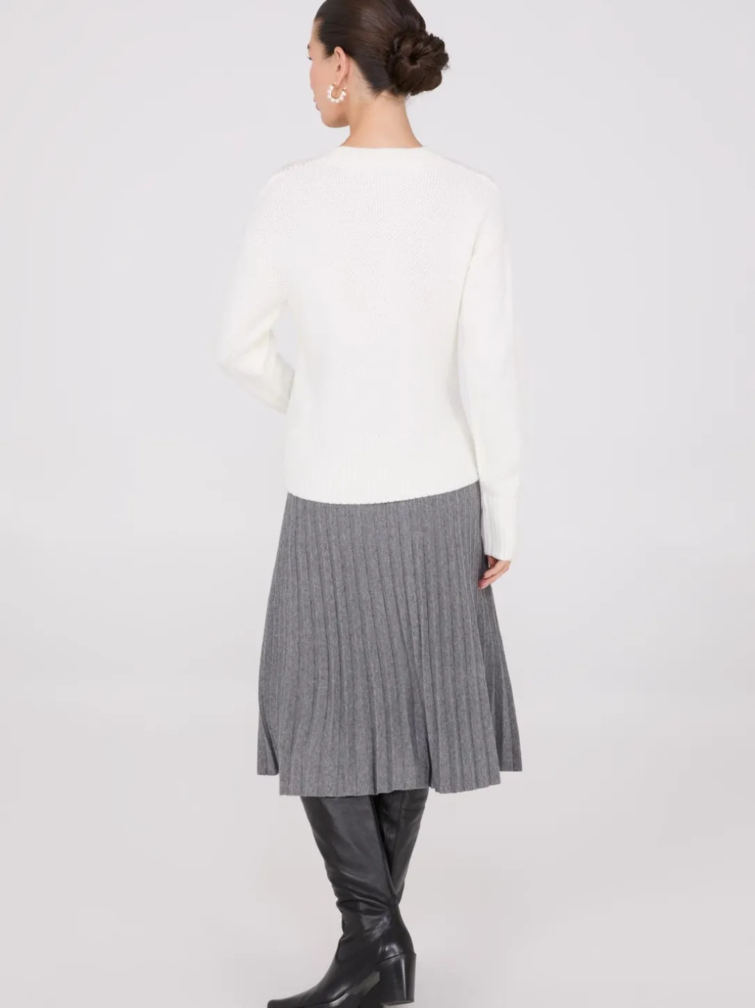 Cable Knit Pointelle Sweater