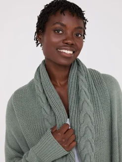 Cable Knit Shawl Cocoon Cardigan