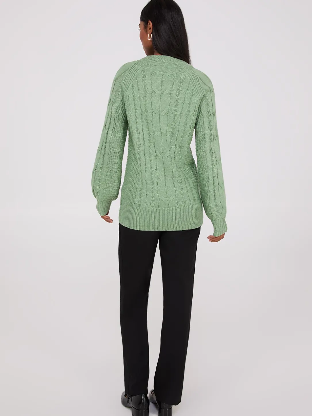 Cable Knit V-Neck Sweater