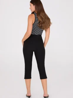 Capri Pants With Slit Hem