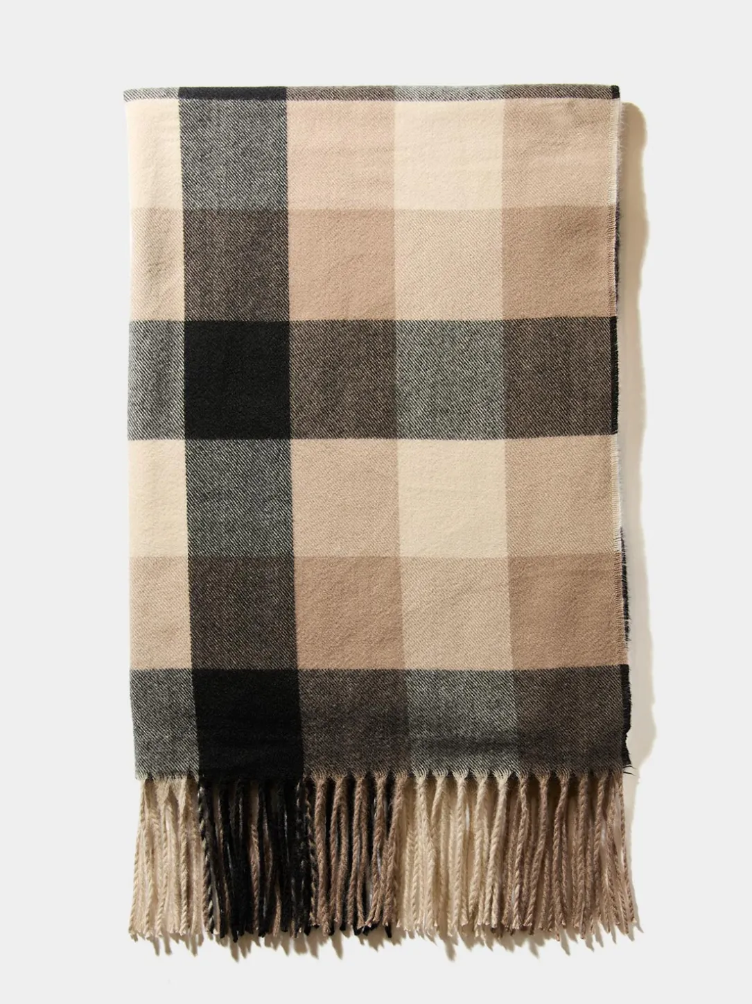Checkered Fringe Scarf